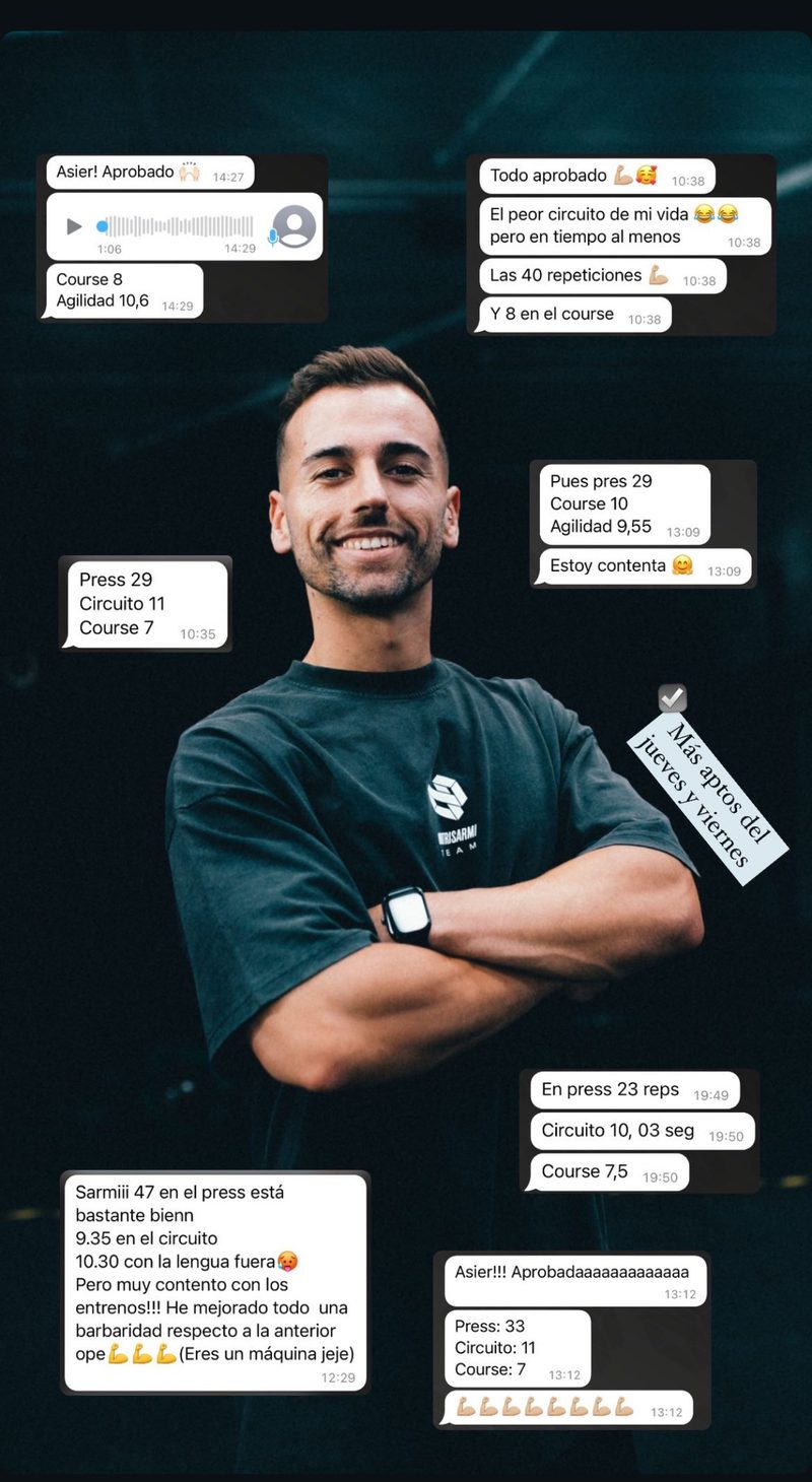 Apto real de un opositor preparado por Asier Sarmiento
