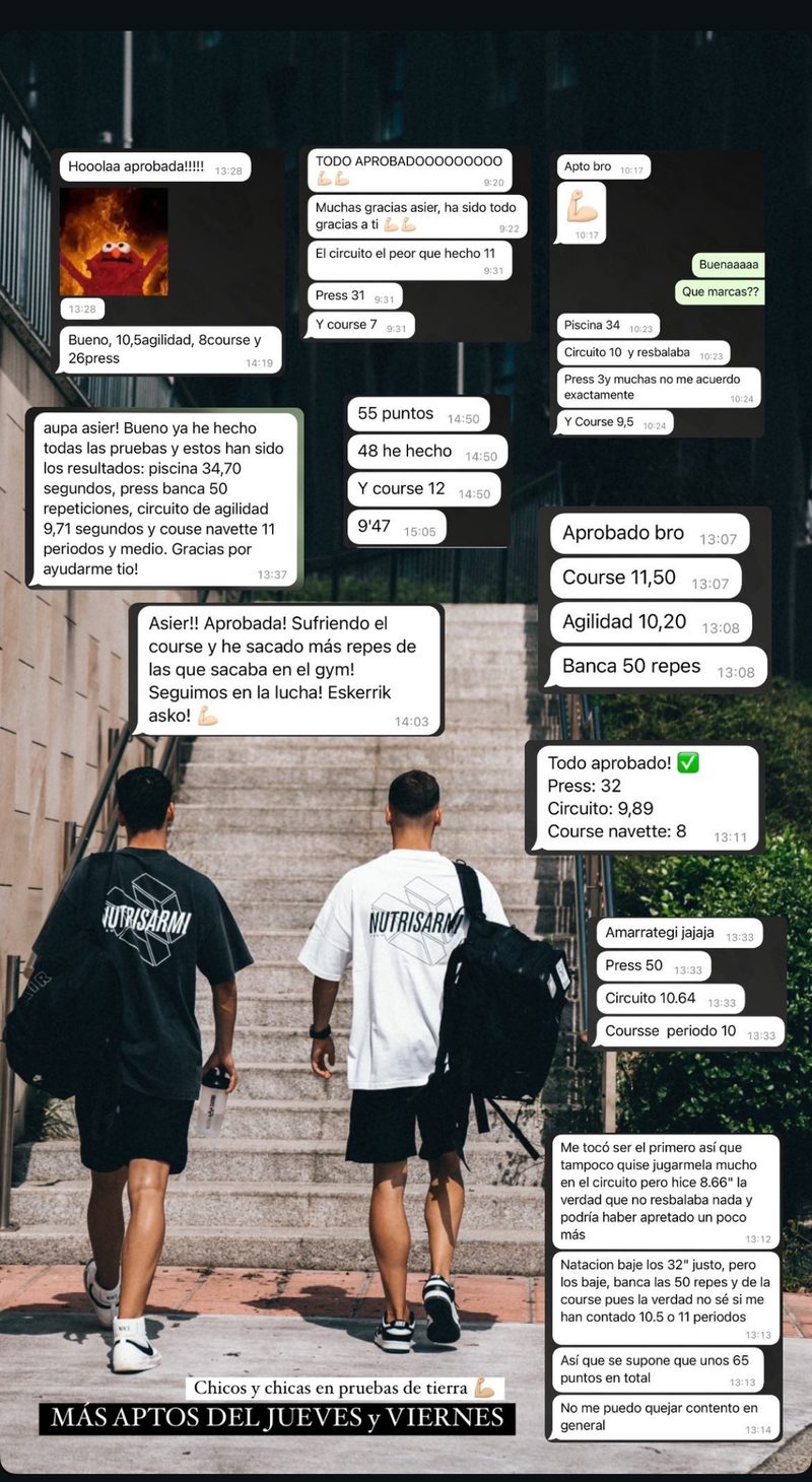 Apto real de un opositor preparado por Asier Sarmiento