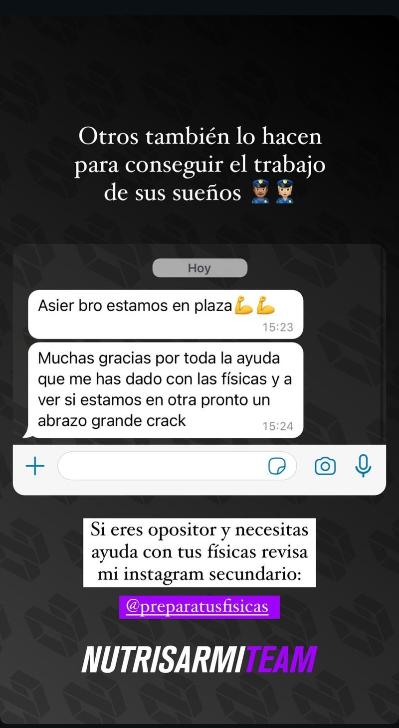 Apto real de un opositor preparado por Asier Sarmiento
