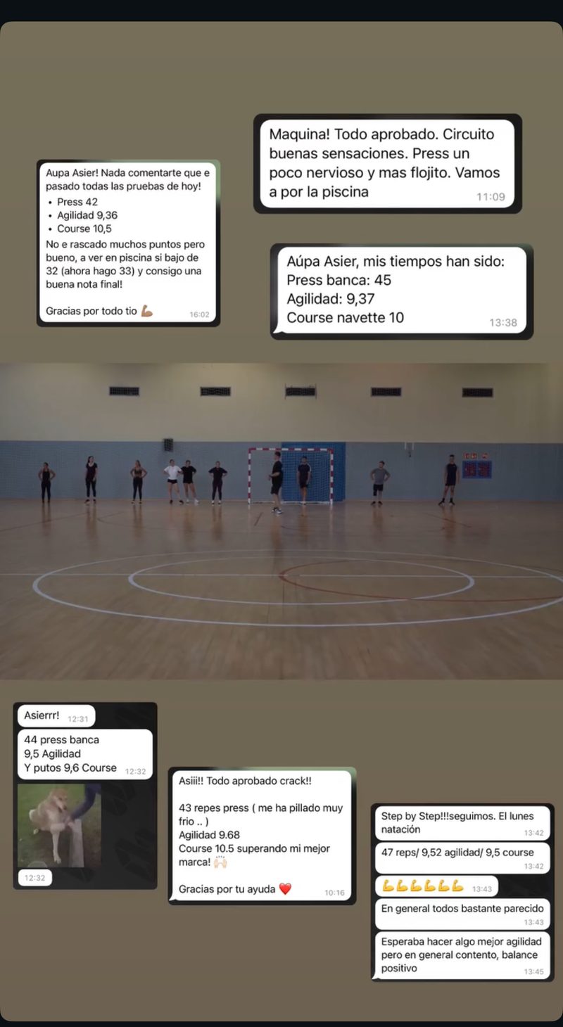 Apto real de un opositor preparado por Asier Sarmiento